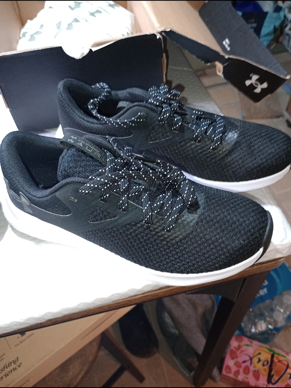 Under Armour Black Knit Training Sneakers with Reflective Accents